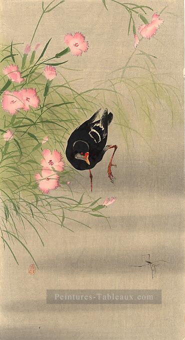 Talève oiseau et l’eau Strider Ohara KOSON Shin Hanga Peintures à l'huile